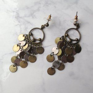 Bohemian Brass Drop Earrings